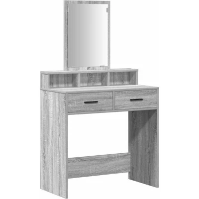 Image of vidaXL Grey Sonoma Dressing Table with Drawers 79x41x140 cm