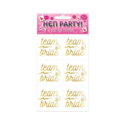 Image of We Personalize 24 Hen Party Gold Temporary Team Bride Tattoos Night Accessories for Do