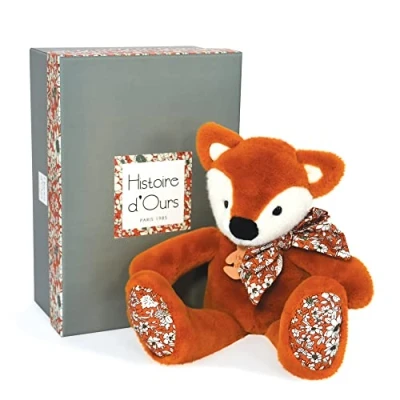 Image of Histoire d&#039;Ours Plush Toy Fox Cuddly Friends Gift Box Orange 25cm Soft and Cute Idea for Birth Birthday Girls Boys HO3124
