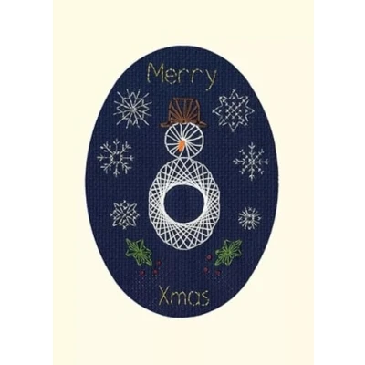 Image of Bothy Threads Cross Stitch Christmas Card Kit Snowman