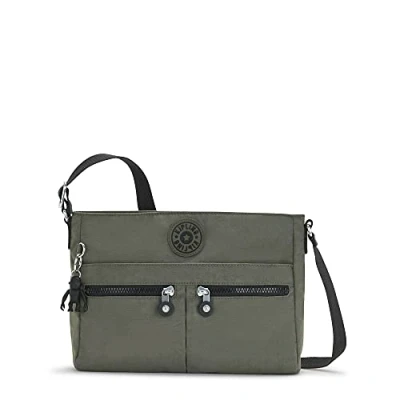Image of Kipling Women&#039;s New Angie Crossbody Bag, Green Moss, Medium