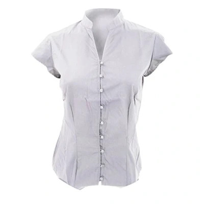 Image of Kustom Kit Ladies Continental Blouse Mandarin Collar Cap Sleeve (8 UK) (White)