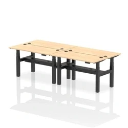Image of Air B2B 1400x600mm Height Adjustable 4P Bench Desk CP Maple/Black