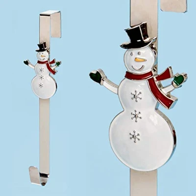 Image of Premier Decorations Christmas 38cm Character Wreath Hanger Metal Snowman, Multicolor, One Size