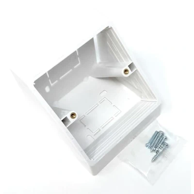 Image of 1pcs. 1 Gang Pattress Electrical Back Box 45 Degree Angled Surface Mount, 85mm x for Faceplates and Workbench Installations