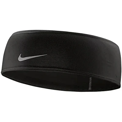 Image of Nike Performance DRI FIT Headband 2.0 Unisex Sweatband, Size: One Size, Black/silver