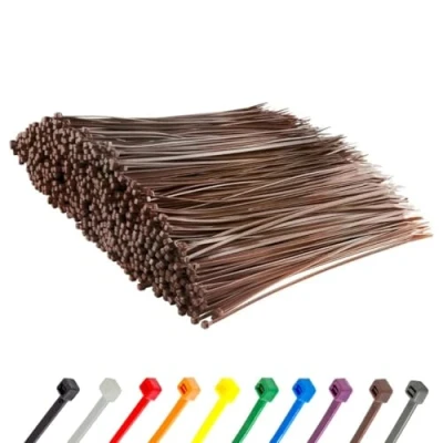 Image of Gocableties Brown Cable Ties, 300mm x 3.6mm, Bulk Pack of 1000, 12 Premium Nylon Zip Multi Purpose Plastic Tie Wraps, Secure Self Locking Mechanism, for Home, Garden, Office and DIY