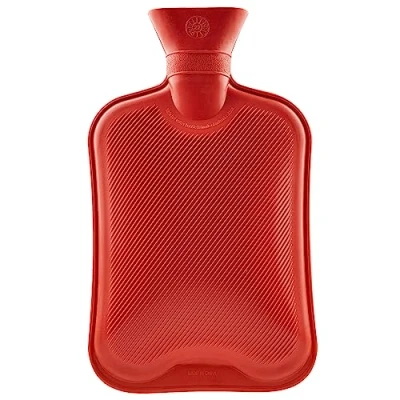 Image of Hot Water Bottle Large 1.8L Rubber Bag 1, 2 or 3 Pack Ribbed Surface One Side for Pain Relief Cold Compress Cramps Back Neck (Red, 1 pc)