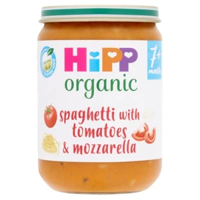 Image of Hipp Organic Spaghetti with Tomatoes &amp; Mozzarella Baby Food Jar 7+ Months, 6 x 190g