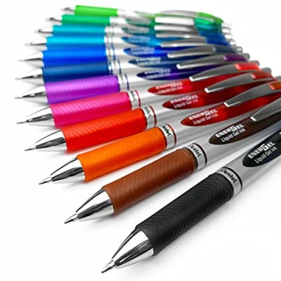 Image of Pentel EnerGel XM BL77 Retractable Liquid Gel Ink Pen 0.7mm 52% Recycled Pack of 12 Mixed Colours