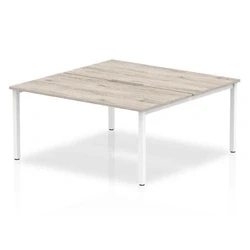 Image of Evolve Plus 1200mm B2B 2 Person Desk Grey Oak Top White Frame