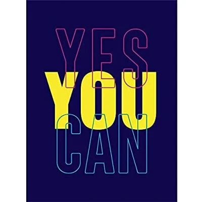 Image of Wee Blue Coo Positivity Yes You Can Typography Wall Art Print