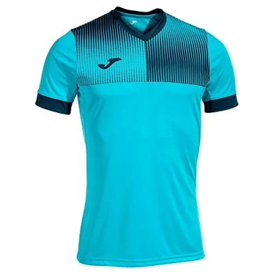 Image of Joma Men&#039;s Eco Supernova T Shirt, Navy Fluorescent Turquoise, 8 9 años
