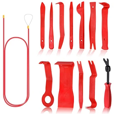 Image of Profiwoab 13 PCS Auto Trim Removal Tools Kit, Car Panel Tool, Fastener Rivet Remover Plastic Pry Tool Set of Door Panels, Fasteners, Molding, Dashboards, Wheel Hubs
