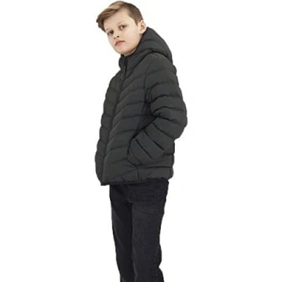 Image of Boys Grant Padded Winter Warm Hooded Puffer Jacket (9 Years, Khaki)