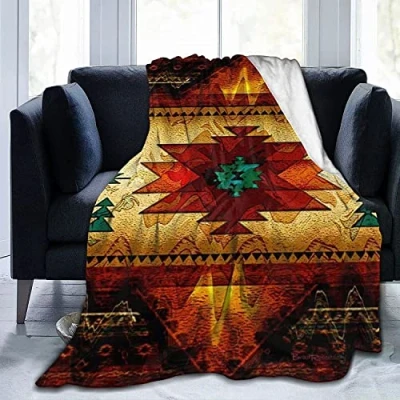 Image of ZQBDFC Ethnic Aztec Native American Indian Navajo Pattern Ultra Soft Micro Fleece Blanket Throw Fit Couch Bed Sofa All Season Light Weight Living Room, 80&#039;&#039;x60&#039;&#039; for Adults
