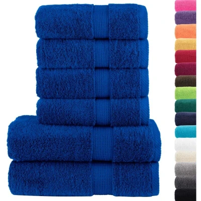 Image of vidaXL 6 Piece Premium Towel Set SOLUND Blue 600 gsm