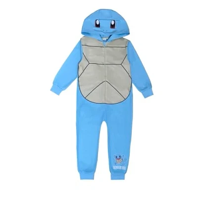 Image of Pokemon Boys or Girls Hooded Onesie, Squirtle, Age 11 12 Years