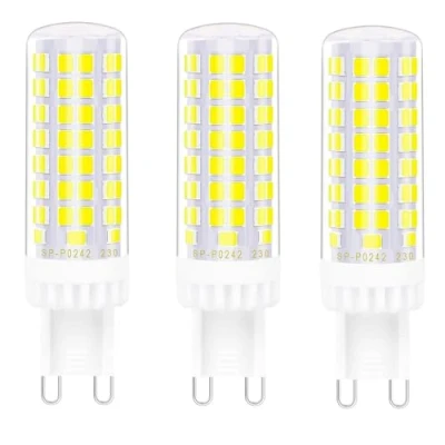 Image of Jiotouhu G9 LED Bulbs Non Dimmable Cool White 6000K, 10W Light Equivalent to 100W Halogen, 1000lm, 220 240V No Flicker Energy Saving Bulb for Chandelier, Ceiling Lights Pack of 3