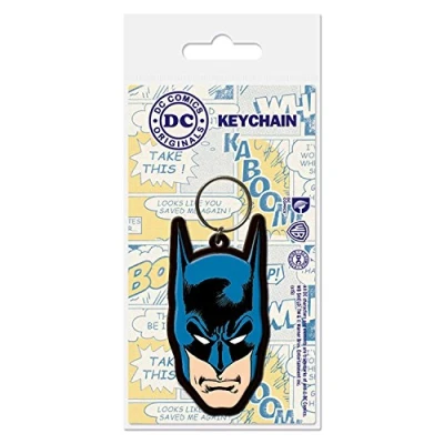 Image of Pyramid International Batman Head Rubber Keychain, Multi Colour, 4.5 x 6 cm
