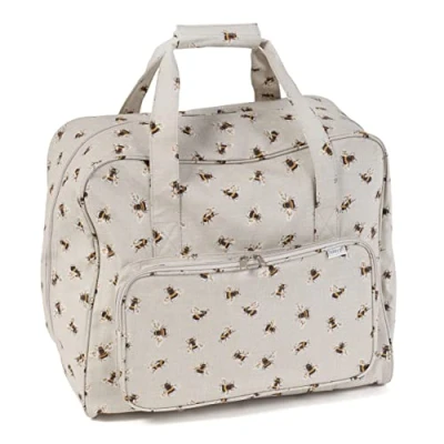 Image of Hobby Gift Exclusive Sewing Machine Bag PVC Padded Carrying Extra Accessories Storage 20 x 44 38cm, Bee