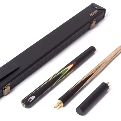 Image of BCE Protégé 3/4 Cut Christophe Lambert Pool Cue and Hard Case (Green/White/Red Wrap Around)