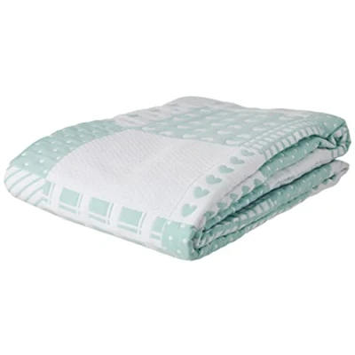 Image of VIALMAN Bedspread Sofia 21 Single Bed Stars Quilt Coverlet Colour Green Size 200 x 270 cm &amp; Sofa Throw