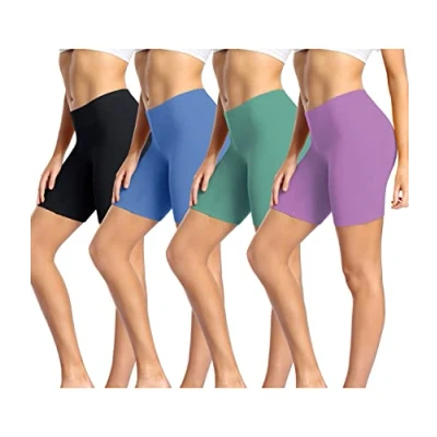 Image of wirarpa Ladies Anti Chafing Shorts Womens Boxers Underwear Cotton Cycling Leggings for Under Dresses 4 Pack Multicoloured Size S