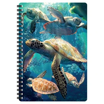 Image of 3D LiveLife A5 Notebook Sea Turtle Swim from Deluxebase. 80 Page Lenticular Notebook. Superb School or Office Stationery with Artwork Licensed Renowned Artist David Penfound
