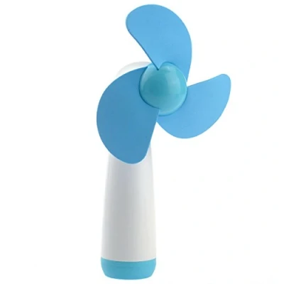 Image of VORCOOL Mini Handheld Fan, Portable Cooling Soft Foam Blades Electric Fan for Outdoor (Blue)