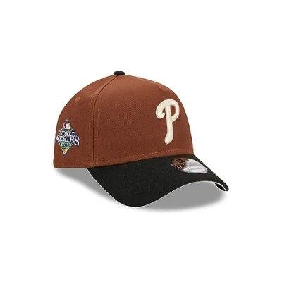 Image of New Era Philadelphia Phillies MLB Harvest World Series 2008 Brown Black 9Forty A Frame Snapback Cap One Size