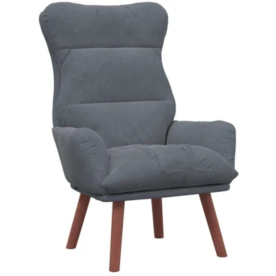 Image of Relaxing Chair Dark Grey Velvet Vidaxl