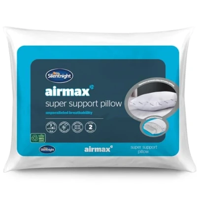 Image of Silentnight Airmax Super Support Firm Pillows 4 Pack Bed with Foam Core Breathable Cooling Cool of Supportive and Hypoallergenic