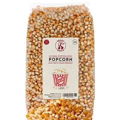 Image of Popping Corn Kernels (1Kg) Popcorn Seeds X Large Bag 1Kg Stovetop &amp; Maker Friendly by Veggy Duck