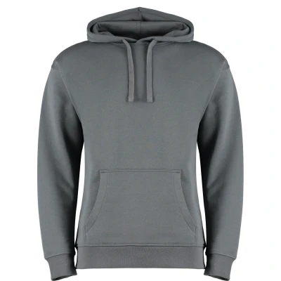 Image of Kustom Kit Men&#039;s Pullover Hoodie Regular Fit Hooded Sweatshirt, Dark Grey, SML