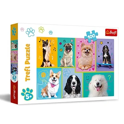 Image of Trefl 16421 In the world of dogs 100 Teile, für Kinder ab 5 Jahren Puzzle pieces, der Welt Hunde