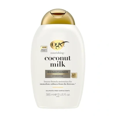 Image of OGX Coconut Milk Nourishing Hair Conditioner, Adds Hydration, for Dry Hair, Sulfate Free Surfactants, 385ml