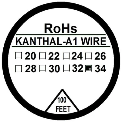 Image of Kanthal A1 Type Resistance Wire 100ft (30m) Spool 22 32G AWG (34G)