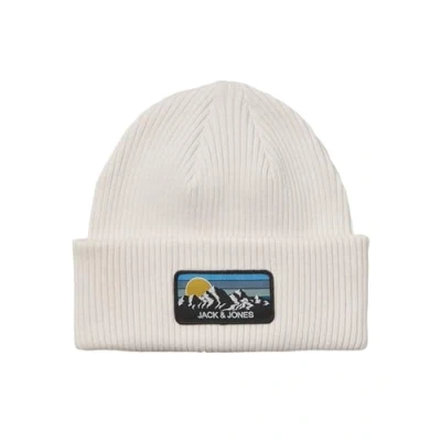 Image of JACK &amp; JONES Men&#039;s jacpeak Beanie Knitted hat, Cloud Dancer, One Size