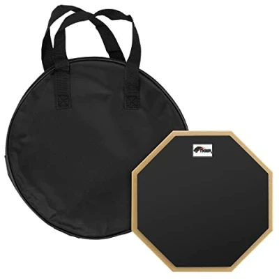 Image of TIGER TDA4 10 10&quot; Drum Practice Pad with Carry Bag Desktop or Stand Mountable Black