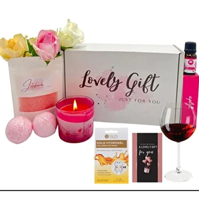 Image of JOLAFUNBS Pamper Set Gift Box Relaxation Gifts for Women Mom Bath Sets Hamper Bombs Body Oil Salts Eye Patch &amp; More Mothers Day Birthday Christmas Valentine&#039;s Self Care Package
