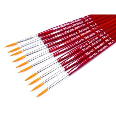 Image of Major Brushes Sable Substitute Brush Size 4 Set of 10