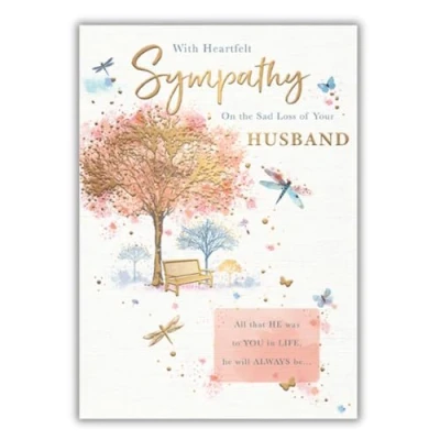 Image of Cards Words N Wishes Sympathy Loss of Your Husband with Heartfelt on The sad