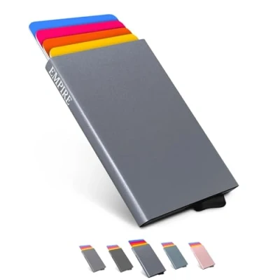 Image of Empire Card Holder, Men Wallet, Credit Holder for RFID/NFC Blocking, Small Wallet Men, Slim Minimalist Women, Matte Grey