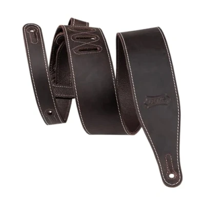 Image of Levy&#039;s M17bas dbr 2.5 Wide Butter Leather Guitar Strap Dark Brown, One Size