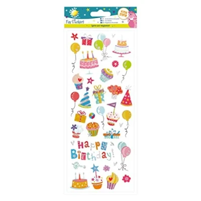 Image of Small Cupcake Birthday Balloon Labels and Stickers for Kids Cards Craft &amp; Decoration