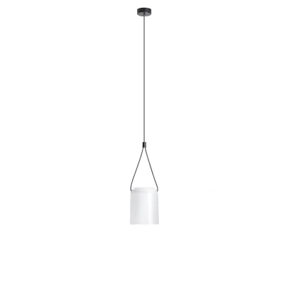 Image of Attic Decorative Hanging Ceiling Pendant Matt White Black 1x E27 / 250cm