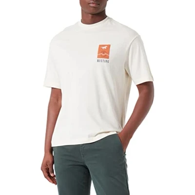 Image of MUSTANG Men&#039;s Aidan C Print T Shirt, Birch 2040, S