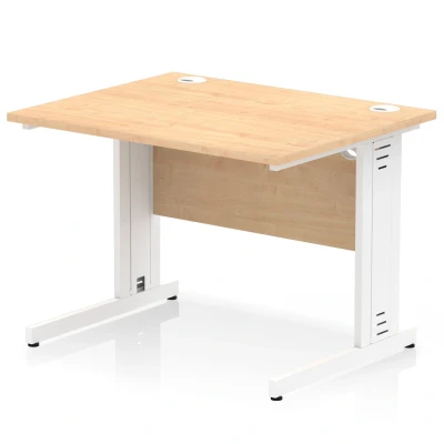 Image of Impulse 1000/800 Rectangle White Cable Managed Leg Desk MI002496
