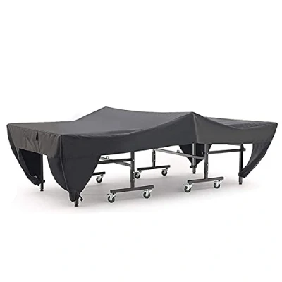 Image of Table Tennis Cover, Heavy Duty 600D Oxford Fabric, Waterproof Dustproof Windproof Anti UV, Ping Pong Protective Cover Outdoor/Indoor (280X76X152CM), Black